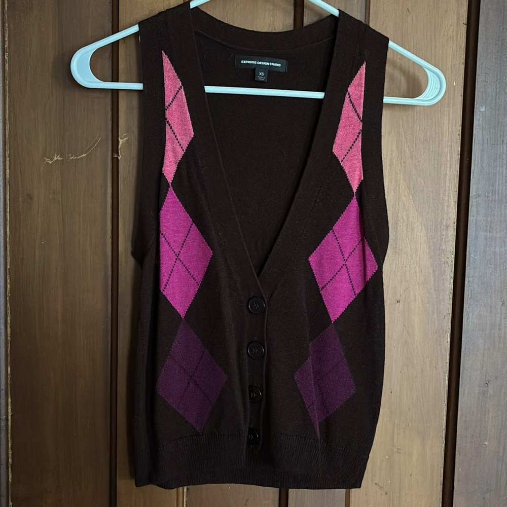 Vintage Express Argyle Vest
